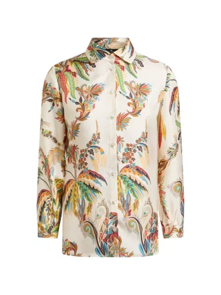 Cămașă Etro de mătase cu imagine cu model paisley