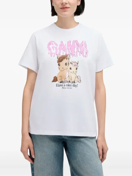 Tricou Ganni alb