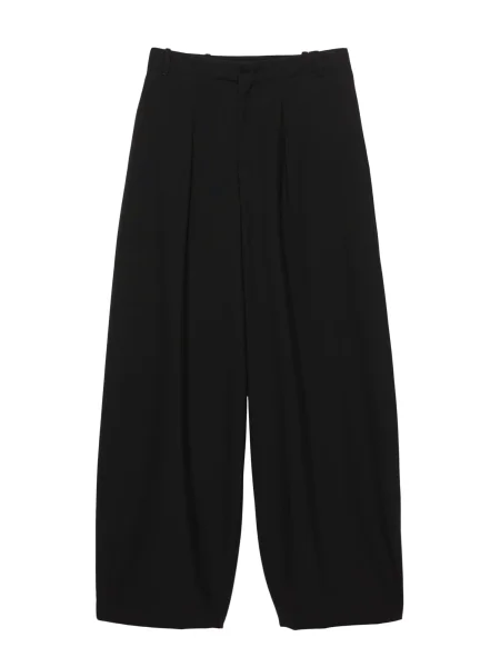 Pull&Bear Hlače z naborki črna