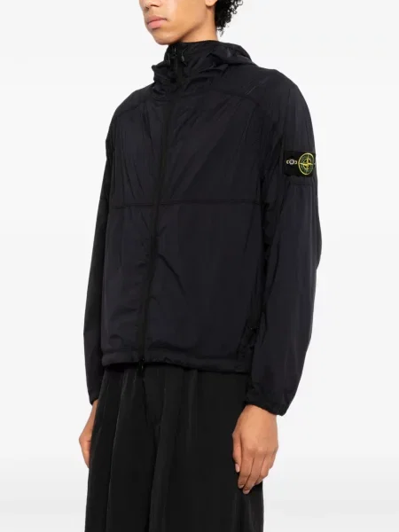 Geacă Stone Island cu glugă cu strasuri negru