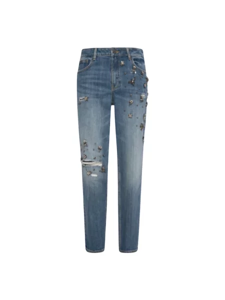 Jeansy straight leg Fracomina niebieskie