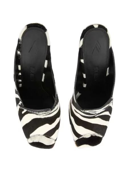 Papuci tip mules The Attico alb