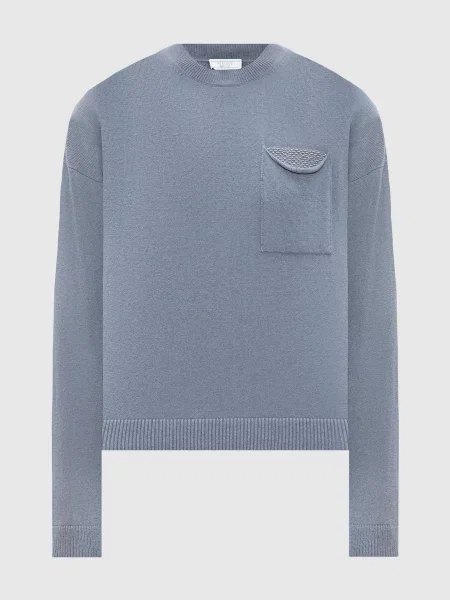 Джемпер з вовни шовку і кашеміру з ланцюжком моніль Peserico сірий