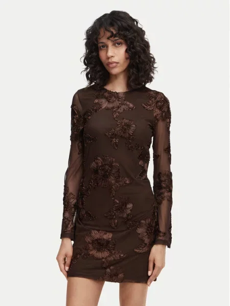 Vero Moda Φόρεμα κοκτέιλ VmQuinn καφέ