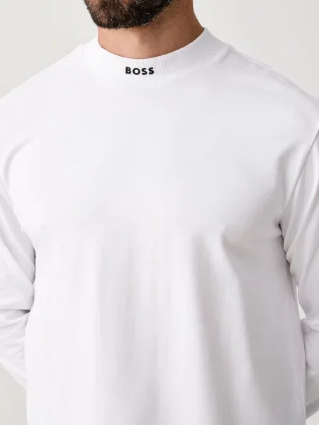 BOSS Green лонгслів з Tee Collar Long зелений