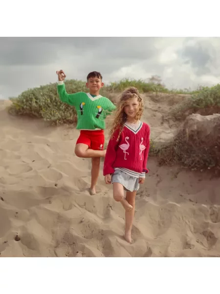 Sweter dziecięcy KID STORY organiczna red flaming czerwony