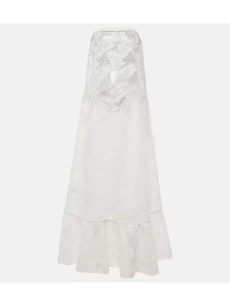 Maksi sukienka maxi Adriana Degreas żakardowa garniturowa biała