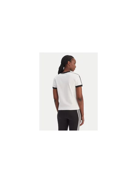 ADIDAS ORIGINALS Marškinėliai 3 STRIPES SLIM juoda balta