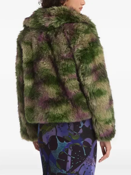 Palton de blană Desigual cu blană verde