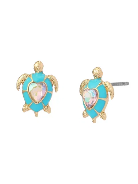 Betsey Johnson Fülbevalók Cowabunga-Schildkröten türkiz / arany