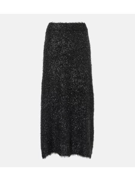 Pletena midi-suknja Jardin Des Orangers iznad koljena crna