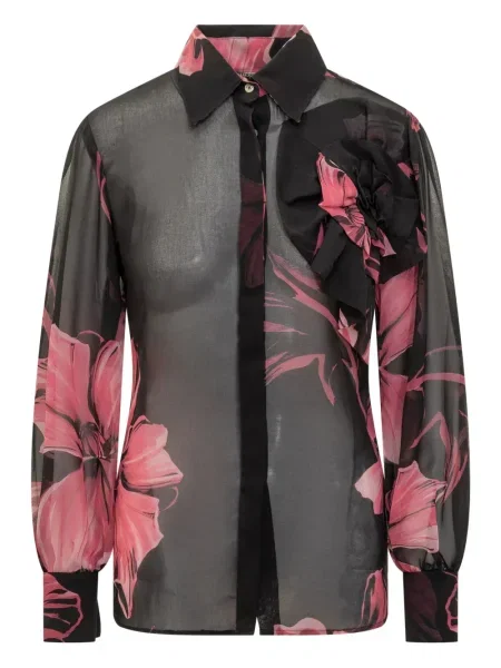 Koszula Chiara Boni La Petite Robe w kwiatki z nadrukiem czarna