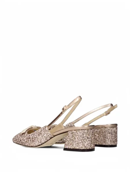 Pantofi cu toc Jimmy Choo cu funde roz