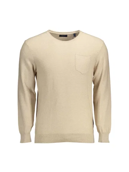 Dzianinowy sweter Gant elegancki beżowy