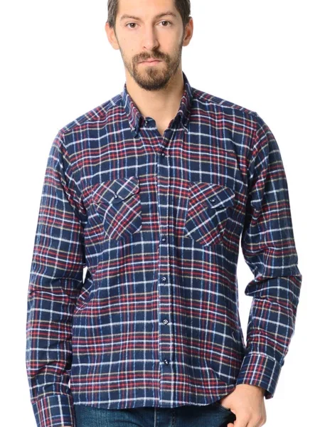 Карирана риза Dewberry синьо