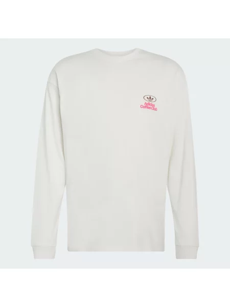 CAFE LOOSE GRAPHIC LONGSLEEVE T-Shirt biała