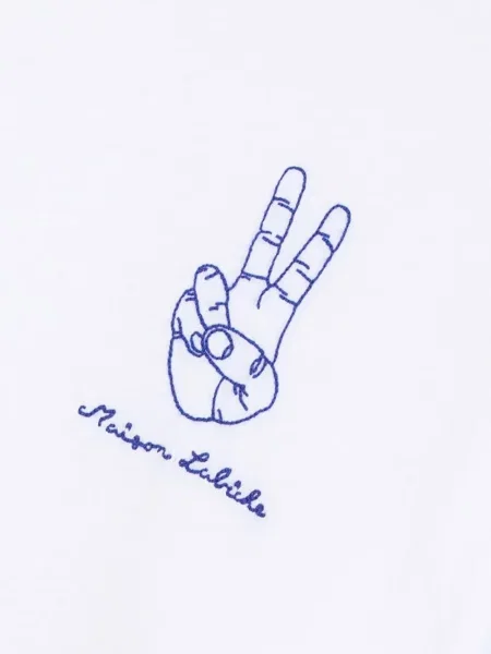 Tricou Maison Labiche cu broderie alb