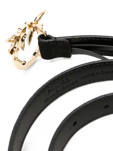 Cu centură curea Pinko din piele de căprioară negru