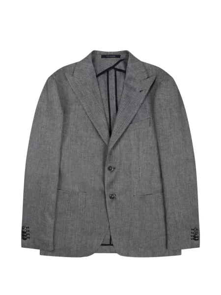 Sacou Tagliatore cu model herringbone cu rever gri