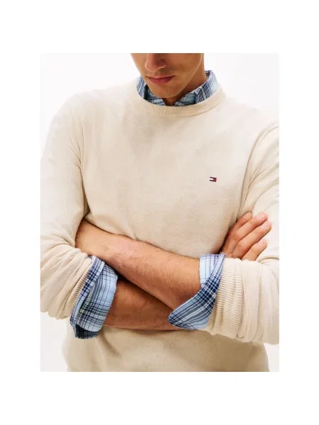 Dzianinowy sweter Tommy Hilfiger beżowy