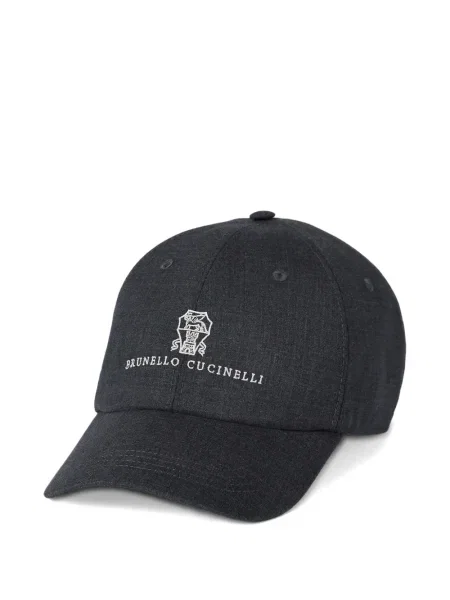 Șapcă Brunello Cucinelli cu broderie gri