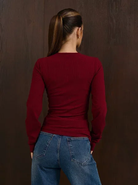 Лонгслив Issa Plus бордовый