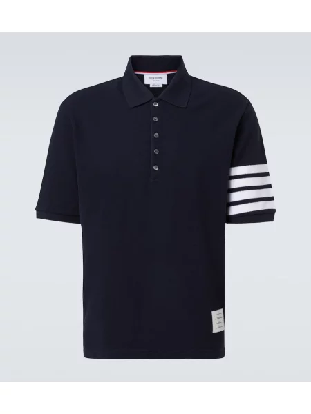 Tricou polo Thom Browne albastru