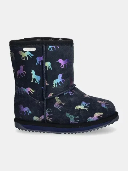 Škornji za sneg EMU Australia Rainbow Unicorn Brumby Mornarsko modra