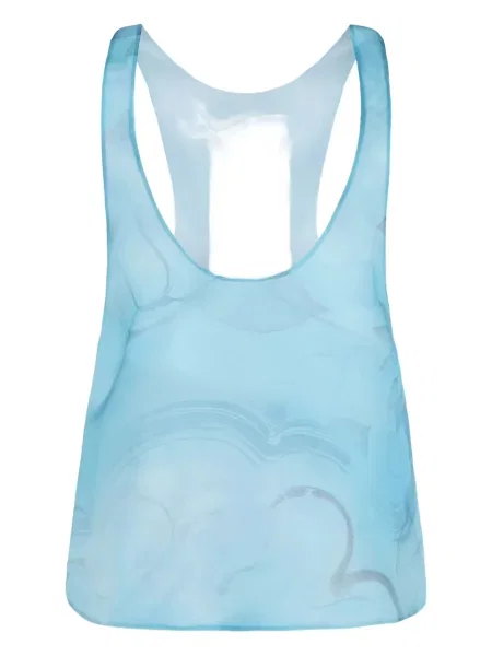Top Giorgio Armani cu model floral cu imagine albastru
