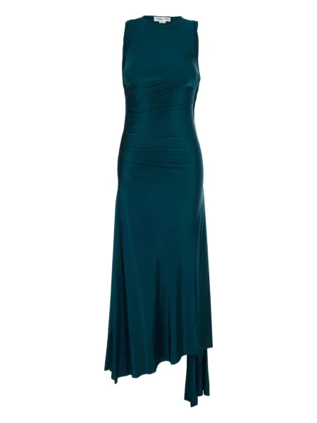 Rochie maxi Victoria Beckham fără mâneci drapată de costum verde