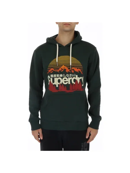 Hoodie Superdry s kapuco zelena