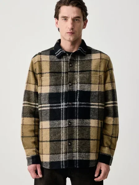 Barbour jachetă pentru bărbați cu amestec de lână Woodlane verde