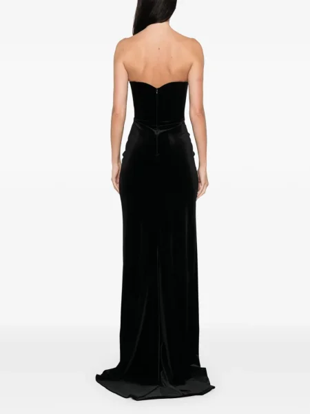 Rochie maxi Cristallini de catifea de costum negru
