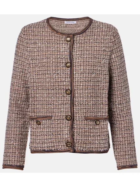 Geacă Veronica Beard din tweed maro