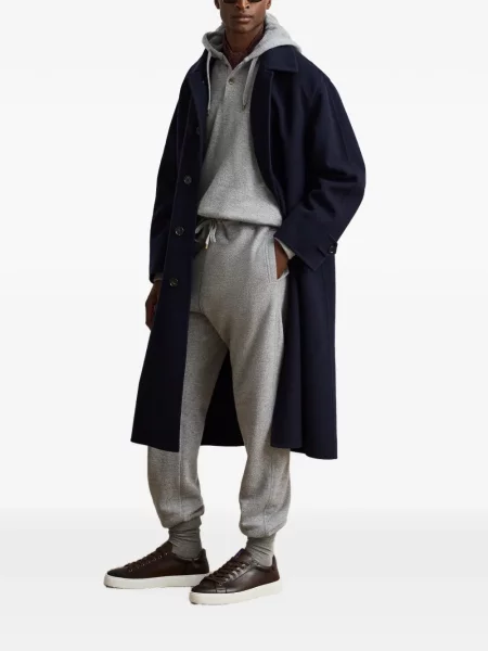 Hoodie Ralph Lauren Purple Label με κορδόνι γκρι