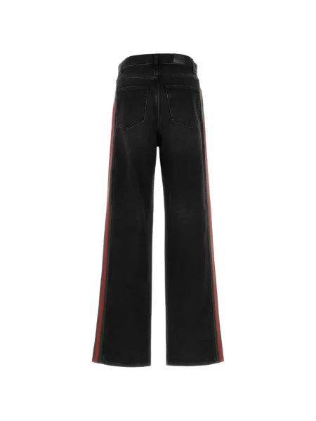 Blugi cu picior larg Gucci cu dungi negru