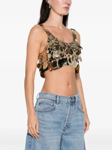 Bluzka Rabanne o krotszym kroju złota