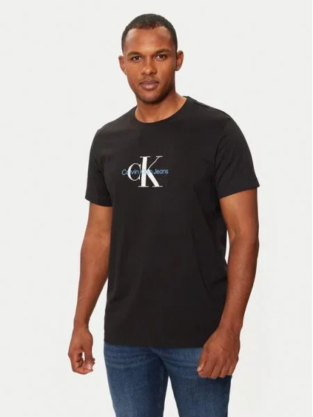Calvin Klein Jeans Tricou Distressed Monologo negru