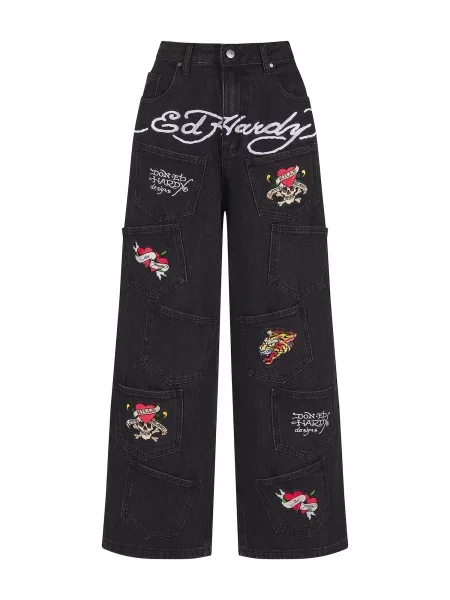 Ed Hardy Τζιν κόκκινο / μαύρο λευκό