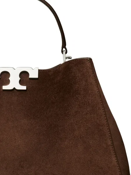Geantă messenger Tory Burch din piele de căprioară maro