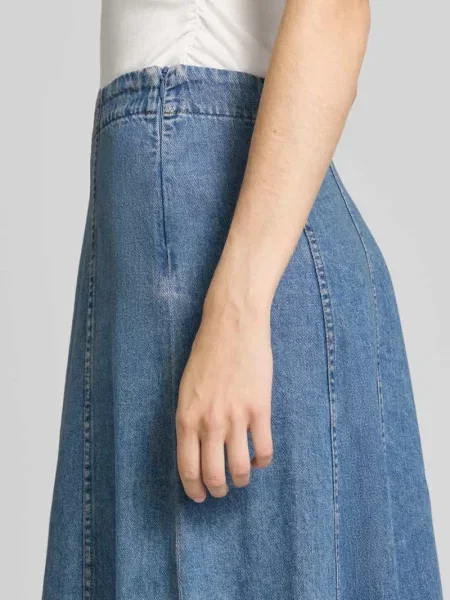 Spódnica midi z czystej bawełny z tkaniny stylizowanej na denim Zero