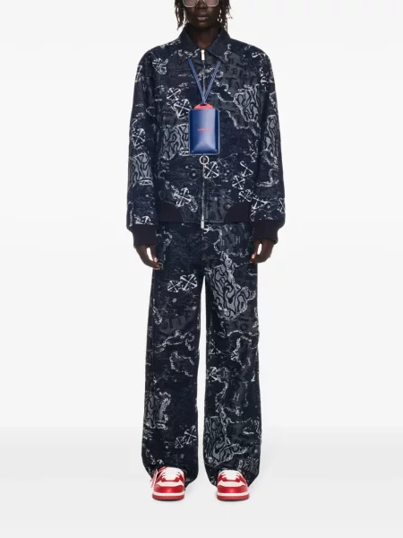 Žakárová bomber bunda Off-white bílá