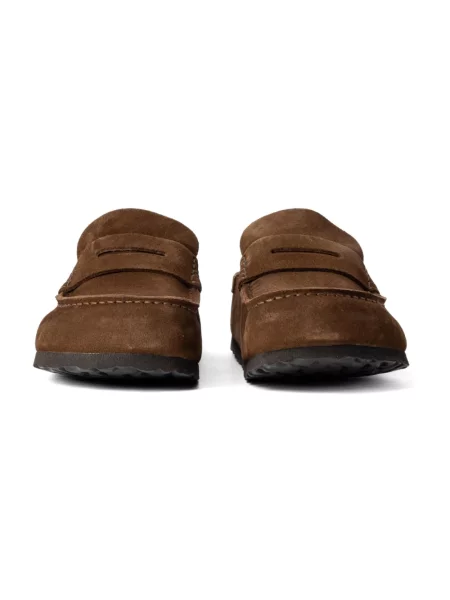 Klapki Birkenstock skórzane brązowe