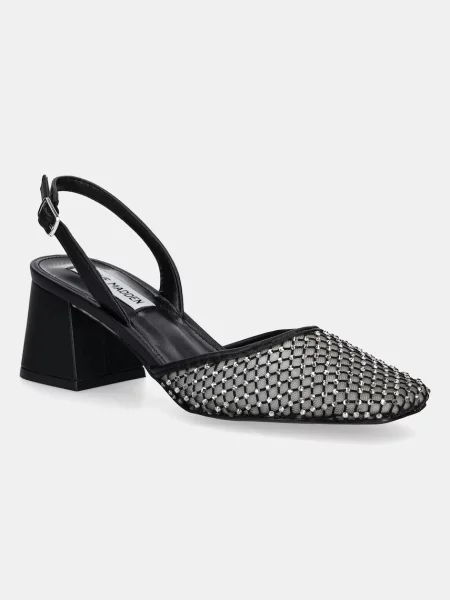 Обувки с дебел Steve Madden Network с дебел с отворена черно