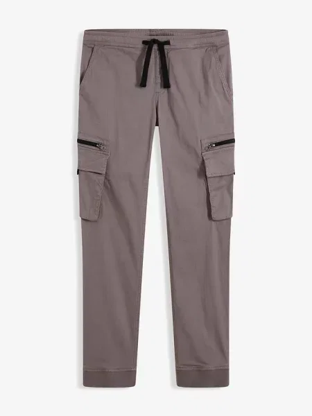 Spodnie cargo z gumką w talii ze stretchem regular fit szare