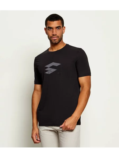 BOSS GREEN Tricou TS_Network Flag 2 negru