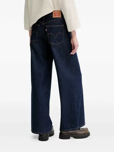 Слаб широки дънки Levi's® с принт синьо