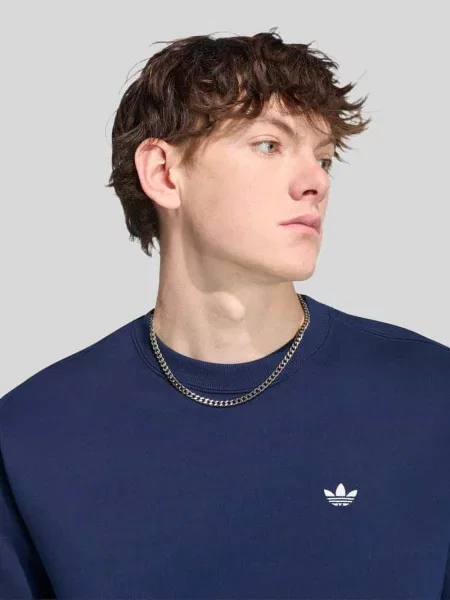 Bluza o kroju regular fit z mieszanki bawełny Adidas Originals granatowa