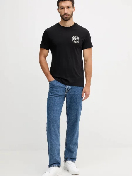 Футболка Versace Jeans Couture с аппликацией черная