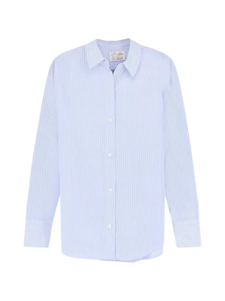 Haftowana koszula w paski Mc2 Saint Barth w paski niebieska